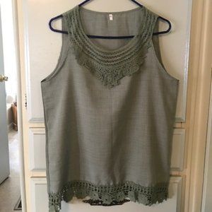 Sage Green Sleeveless Blouse XXL